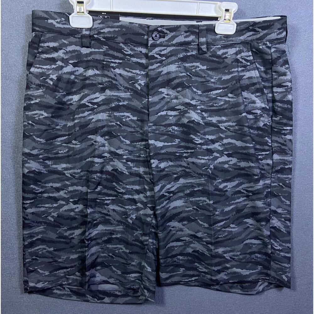Greg Norman Men Shorts 36 (37) 10" Gray Camo ML75 Microluxe Golf Fishing Stretch
